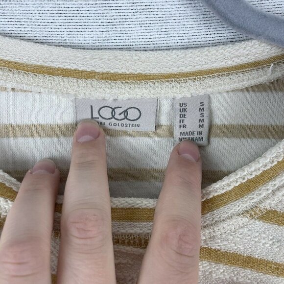 3/$15 Logo by Lori Goldstein Top Small Yellow Stripe top - Picture 3 of 5